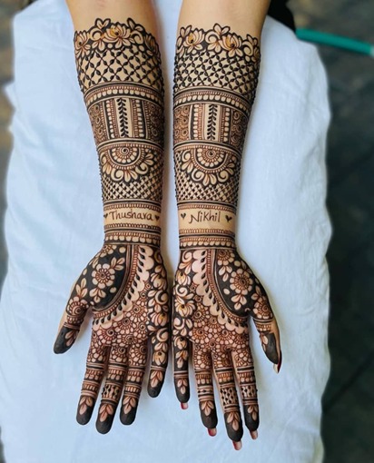 Floral Mehndi Design For Brides